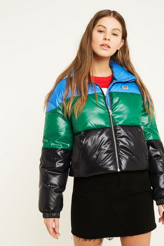 Levi's Blue Colourblock Puffer Jacket #4