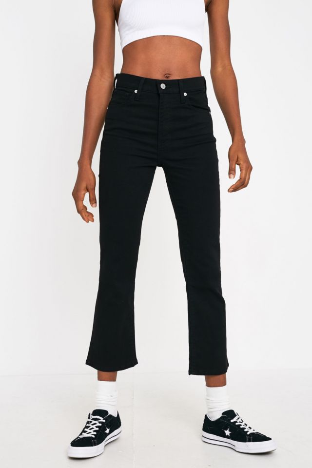 Levi's Mile High Black Cropped Kick-Flare Jeans | Urban Outfitters UK