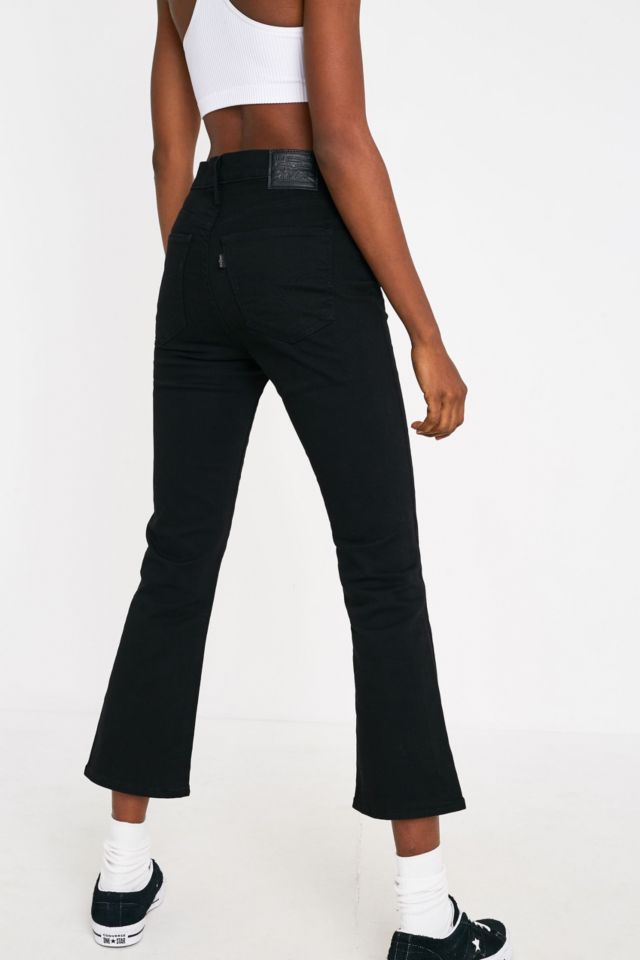 Levi's Mile High Black Cropped Kick-Flare Jeans | Urban Outfitters UK