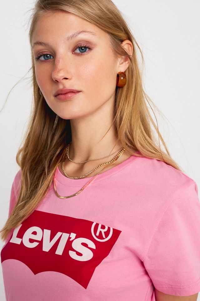 Levi's – T-Shirt „Perfect“ in Rosa mit Batwing-Logo #1