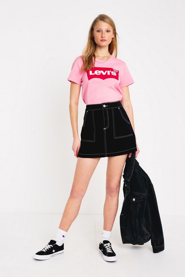 Levi's – T-Shirt „Perfect“ in Rosa mit Batwing-Logo #3