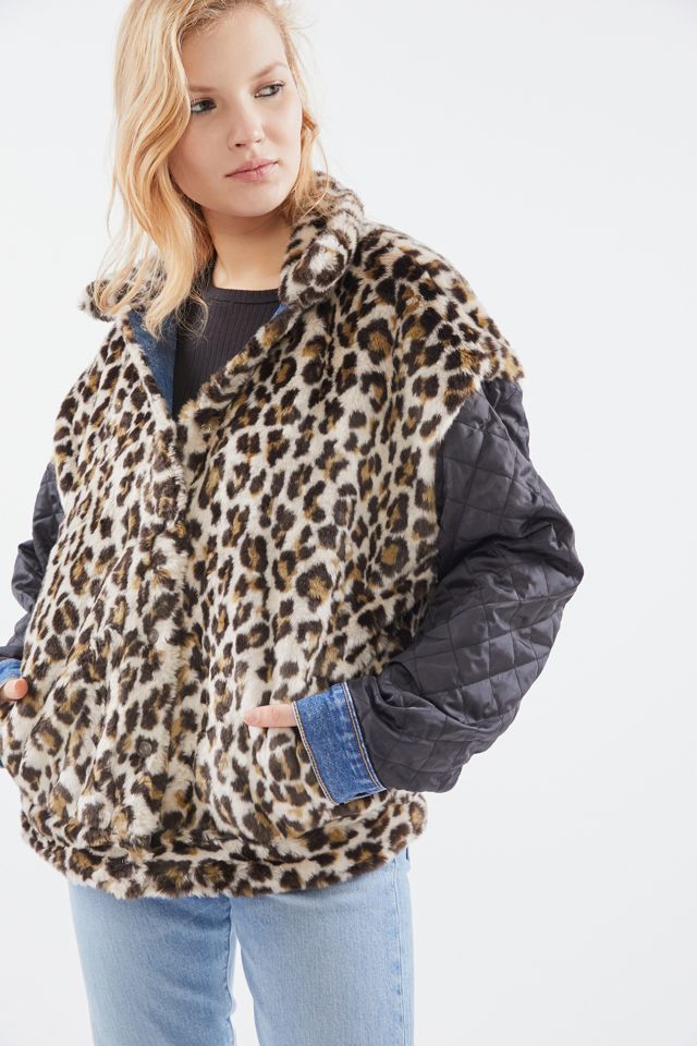 Levi's Reversible Leopard Print Chaqueta Camionera Denim #4
