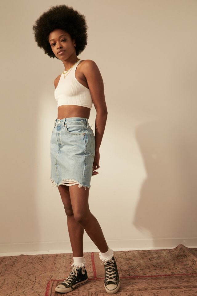 Levi's distressed shop denim skirt