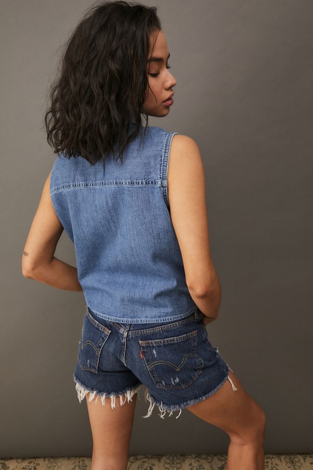 Levi's - Chemise en denim bleu indigo nouée à l'avant #2