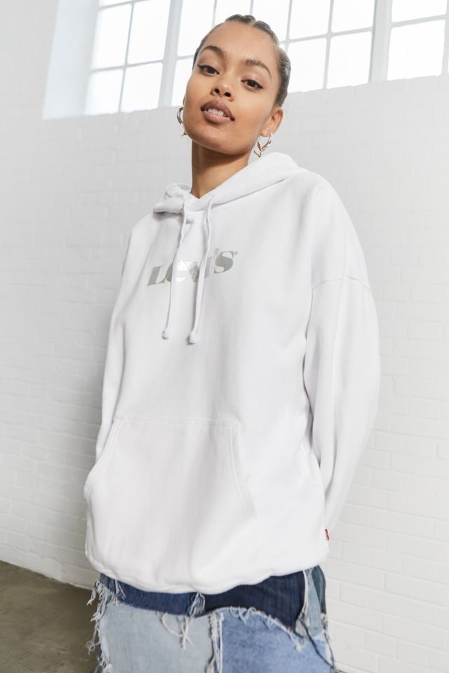 Levi's White Rider Hoodie | Urban Outfitters UK
