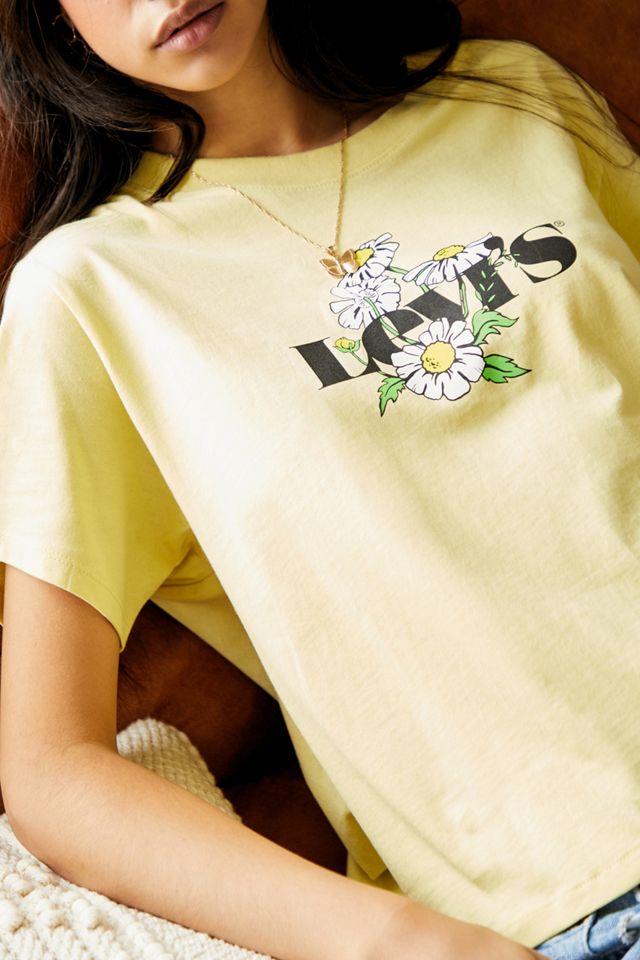 Levi's – Grafik-T-Shirt „Daisy“ in Gelb #1