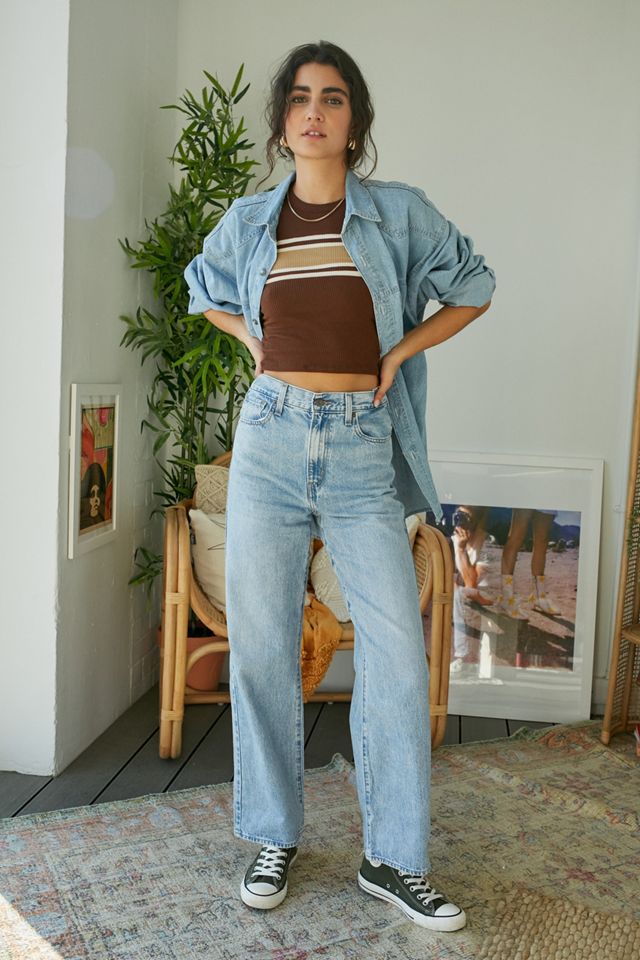 Levi's Light Wash High Waisted Straight Jeans #1
