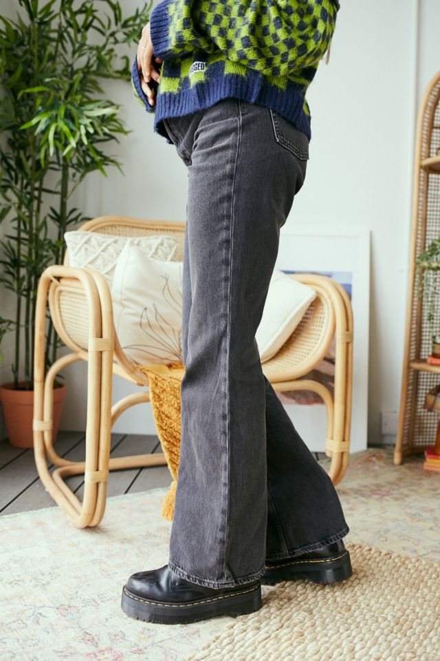 70's High Flare Jeans - Black