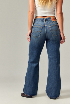 thumbnail image 2 of Women's Bootcut Jeans - Lightweight Flared Leg Trousers With Belt, Blue - Sizes UK 6-14 2 of 4