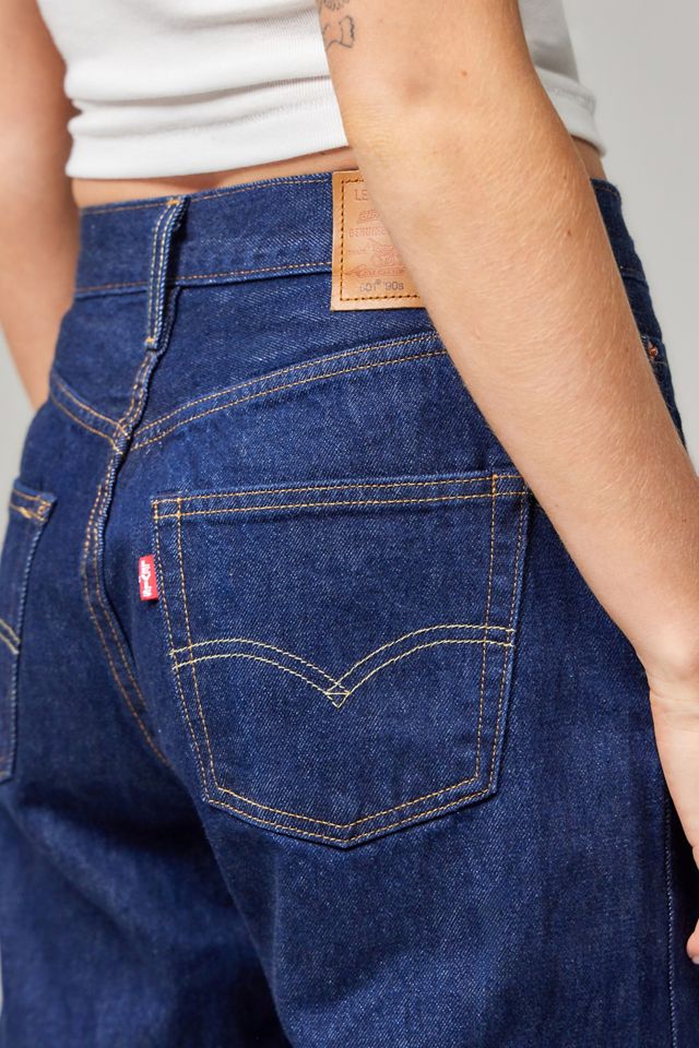 Levi's 501 90s Dark Rinse Cuffed Jeans #3