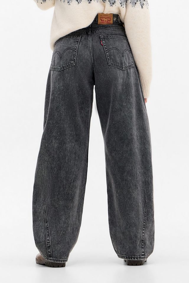 Levi's Mid Black Cinch Barrel Jeans #3