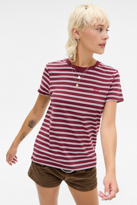 Levi's Burgundy Stripe Perfect T-Shirt Product Page