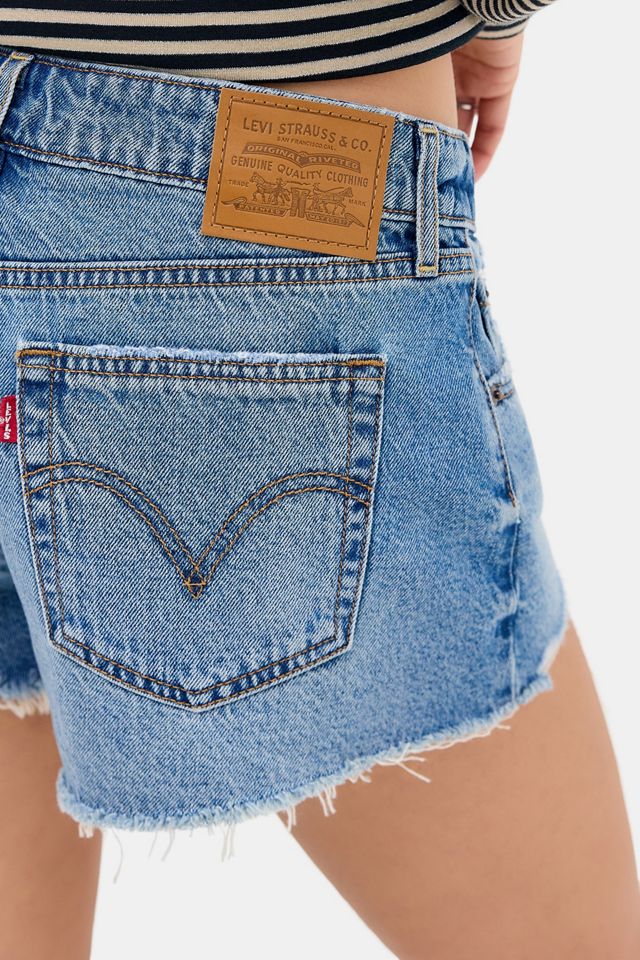 Levi's Mid Blue Low Rise Mini Shorts #1