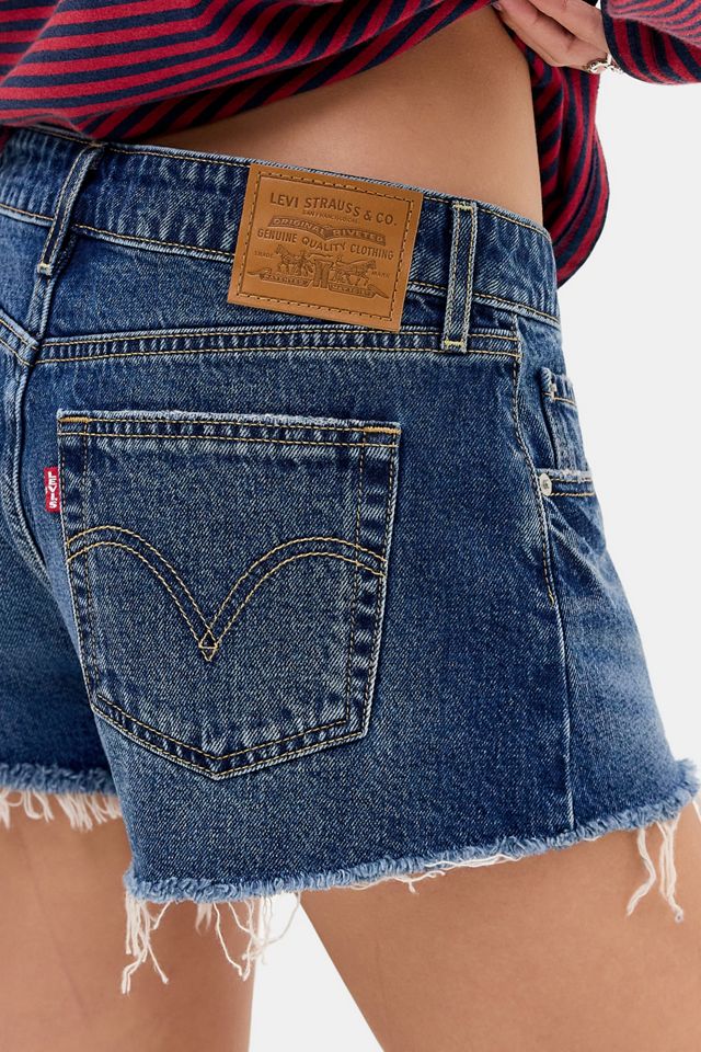 Levi's Dunkelblaue Low Rise Mini Shorts #2