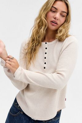 T-shirt Henley Rooney in tessuto Waffle Levi's