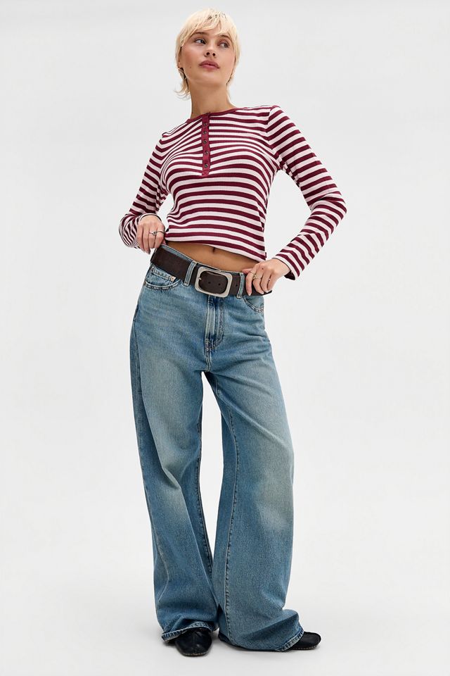 Levi's Rooney Waffel Gestreiftes Henley T-Shirt #1