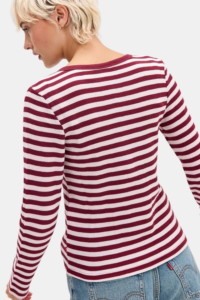 Levi's Rooney Waffel Gestreiftes Henley T-Shirt #3