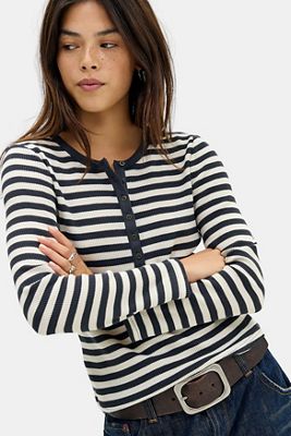 Levi's Rooney Waffle Striped Henley Tee