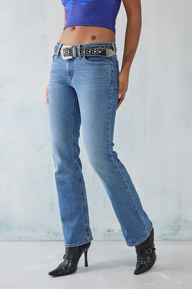 Levi's Indigo Superlow Bootcut Jeans | Urban Outfitters UK