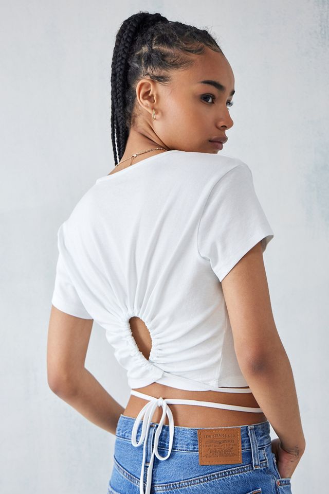 Levi's Pointelle Wrap Crop Top #1