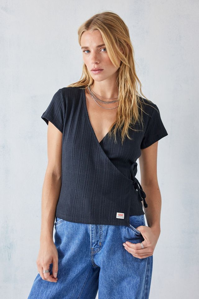 Nori Ls Wrap Top Black