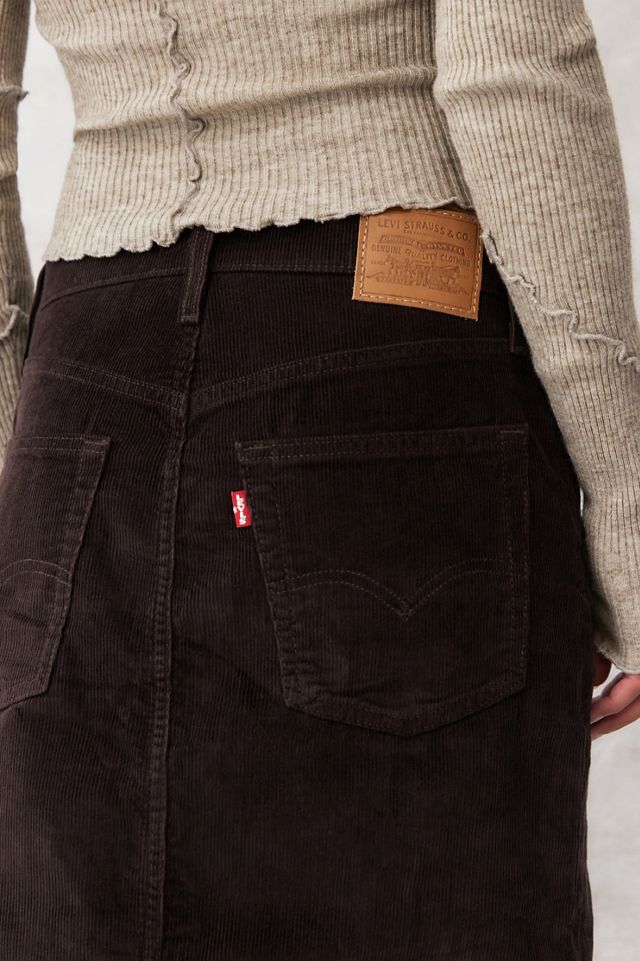 Levi's - Jupe midi en velours côtelé avec fente latérale marron #2