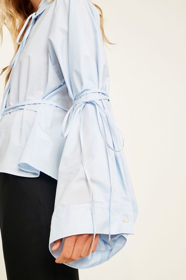 MM6 - Chemise nouée sur le devant en popeline  #1