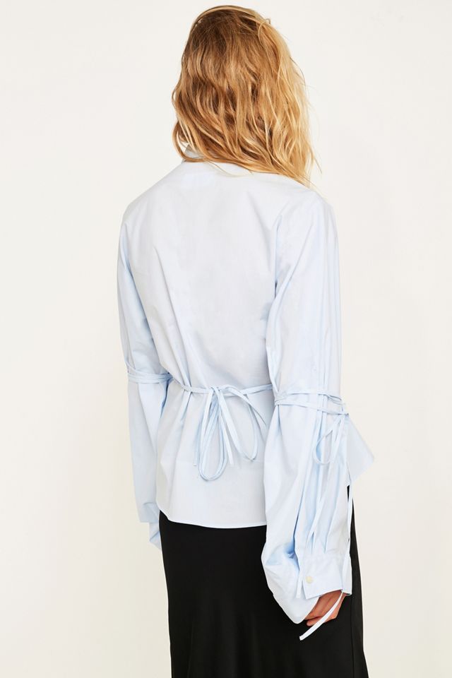 MM6 - Chemise nouée sur le devant en popeline  #4