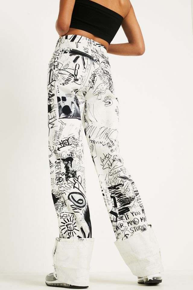 MM6 Scribble Bull Denim Trousers #3