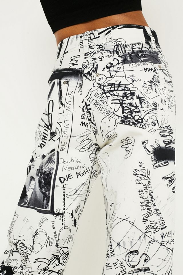 MM6 Scribble Bull Denim Trousers #4