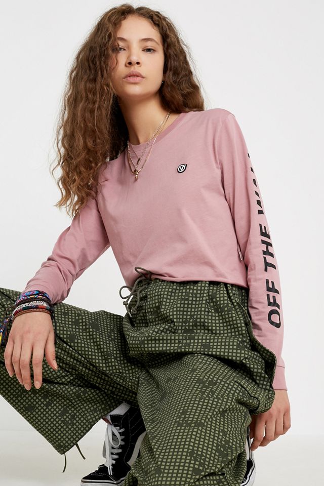Vans Castmore Pink Long-Sleeve Crop T-Shirt Urban Outfitters IT