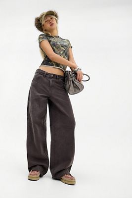 Jeans en toile Dickes Brown Houck coupe droite ample