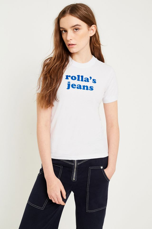 Camiseta con el logotipo de Rolla's Jeans Flocked #1