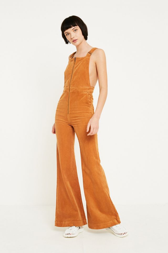Rolla's Tan Corduroy Dungarees Urban Outfitters UK