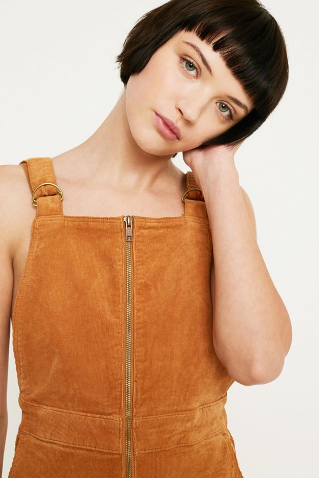 Rolla's Tan Corduroy Dungarees Urban Outfitters UK