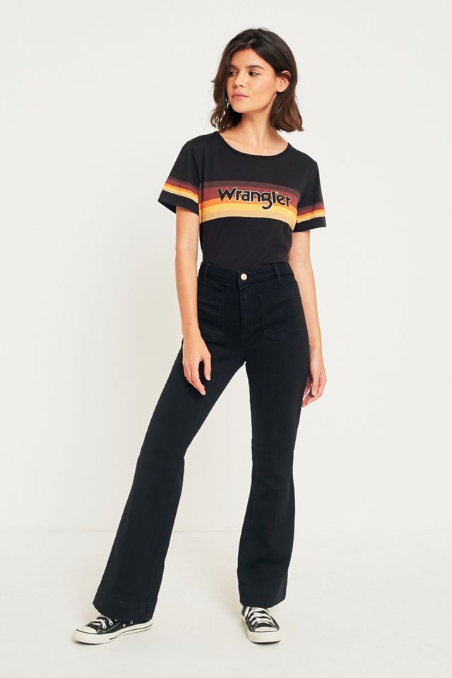 Wrangler Retro Black Flare Jeans | Urban Outfitters UK