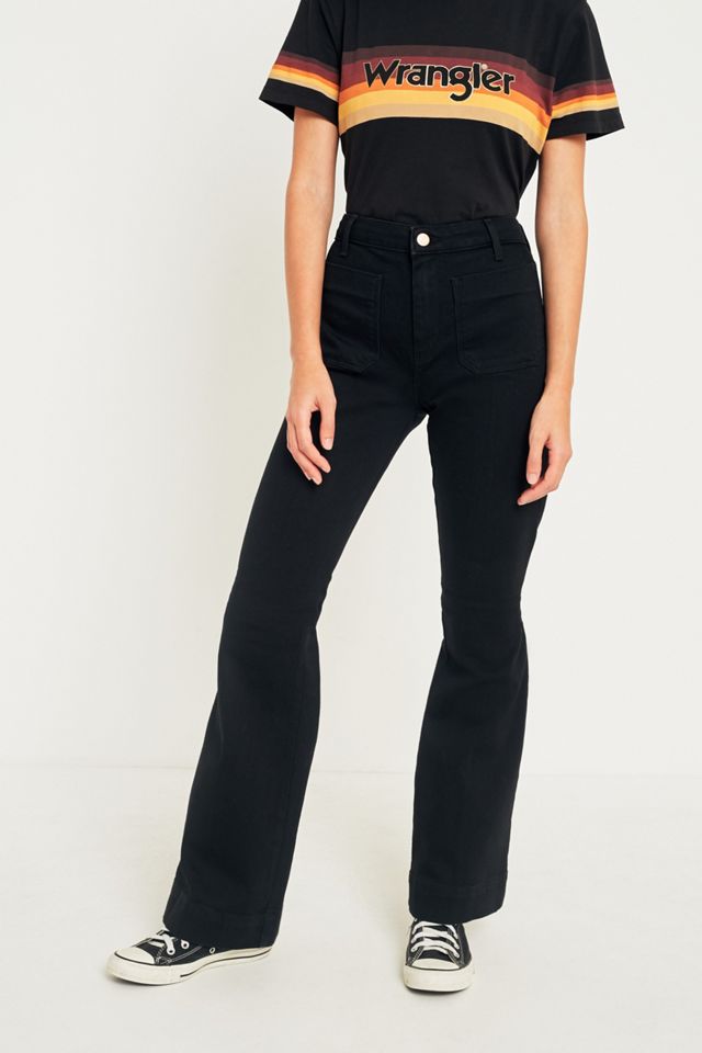 Wrangler Retro Black Flare Jeans #1