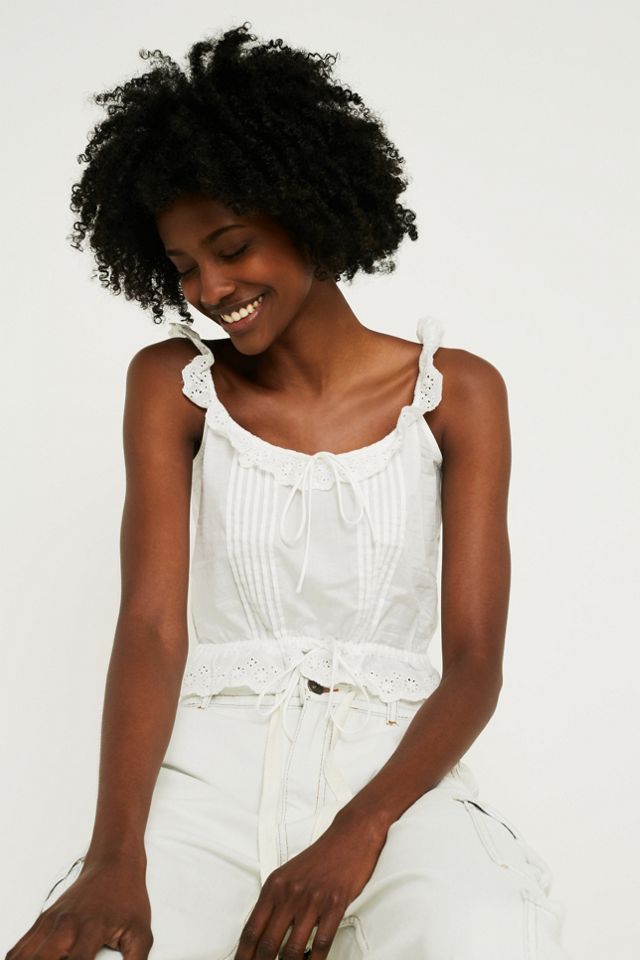 Wrangler + UO Sweet Jane Eyelet Frill Cami