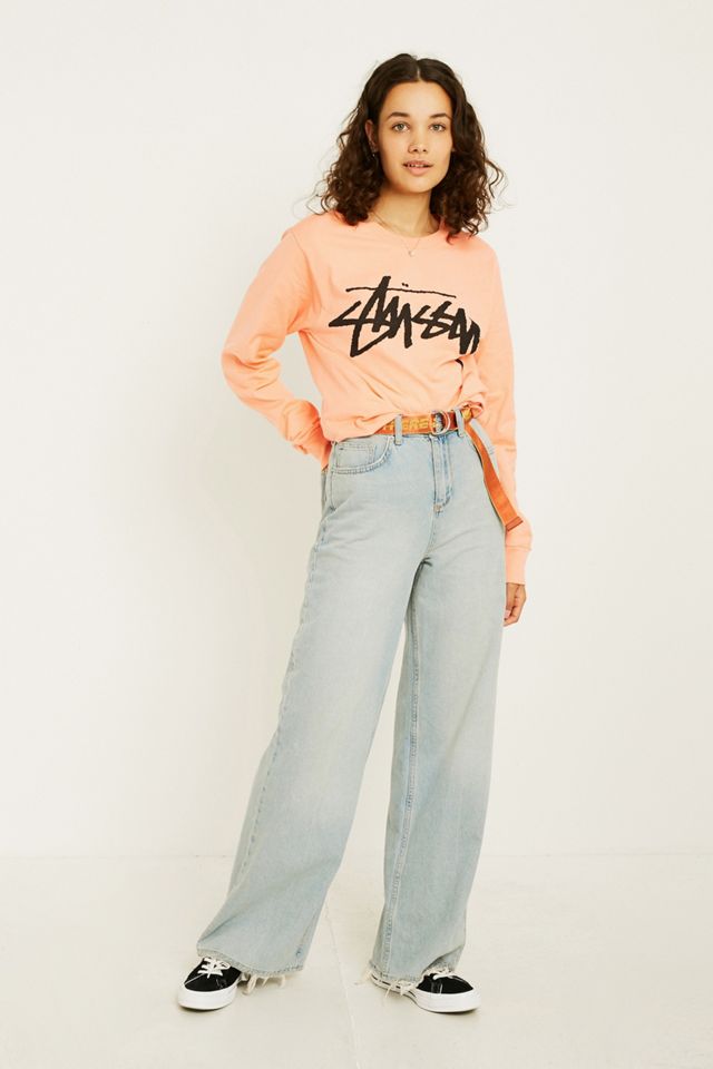 Stussy - T-shirt manches longues Stock logo rose #3