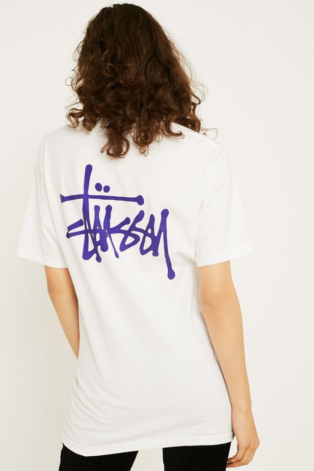 Stussy – Logo-T-Shirt im Basic-Style in Off White #1