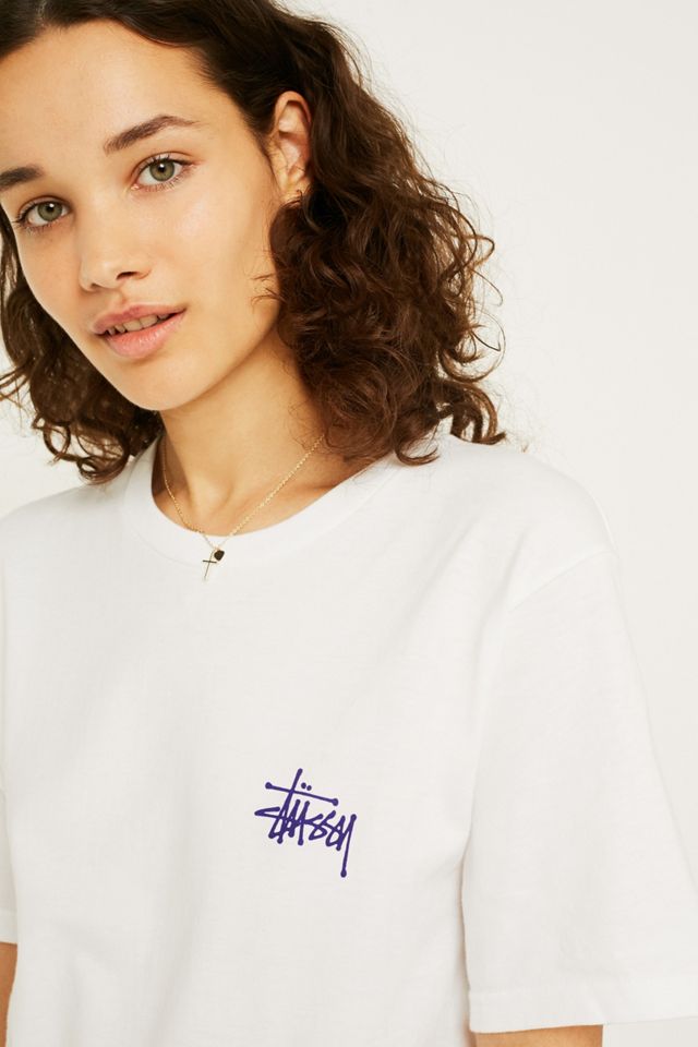Stussy – Logo-T-Shirt im Basic-Style in Off White #2
