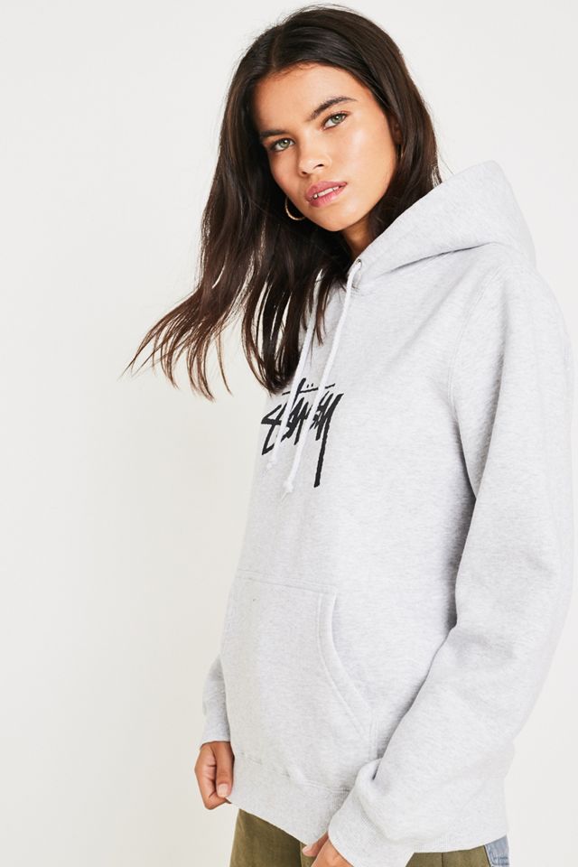 Stussy Stock Logo Grey Hoodie #1