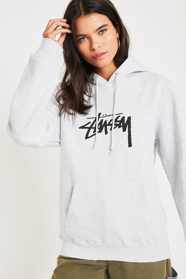 Stussy Stock Logo Grey Hoodie #4