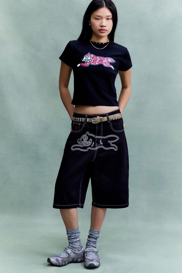 Short en jean brodé Running Dog ICECREAM #2