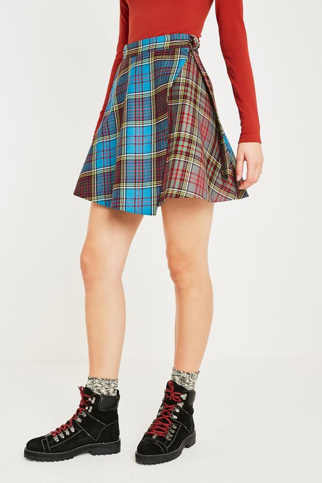 House Of Holland Tartan Plaid Mini Skirt #1