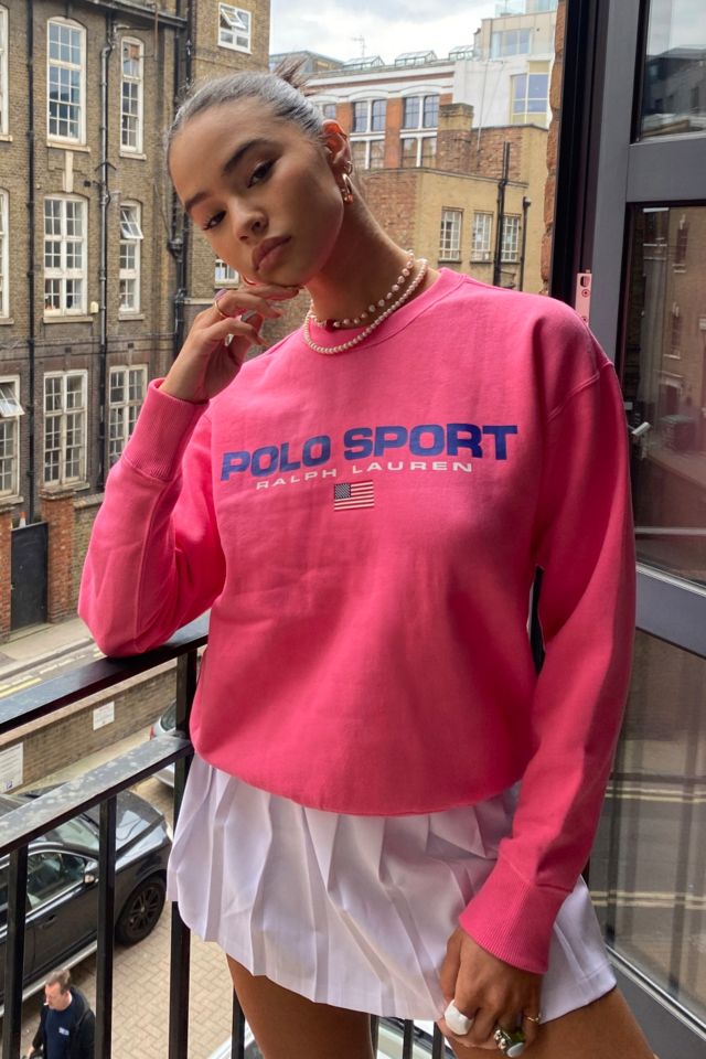 Polo Ralph Lauren Pink Logo Sweatshirt | Urban Outfitters UK