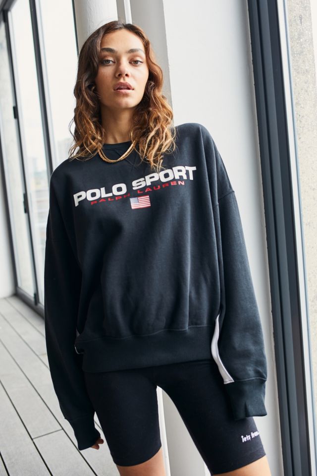 Polo Ralph Lauren Black & White Logo Crew Neck Sweatshirt | Urban  Outfitters UK