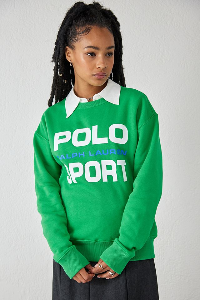 Polo Ralph Lauren Green Logo Crew Sweatshirt | Urban Outfitters UK
