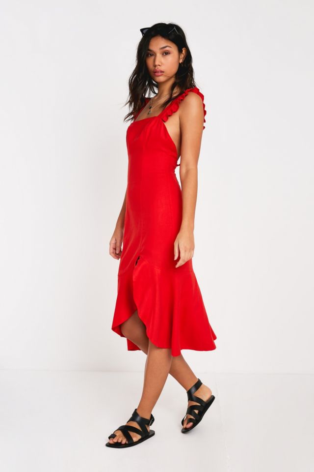 Finders Keepers Arancita Red Midi Dress