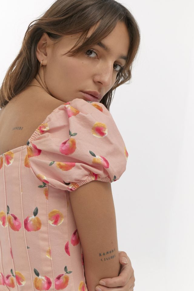 Finders Keepers Fruit Print Pleated Mini Dress #1